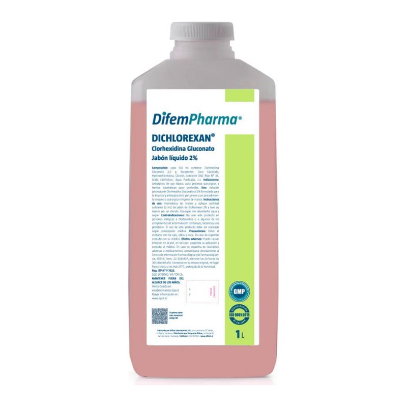 Jabón líquido de clorhexidina 2% Dichlorexan, 1 litro
