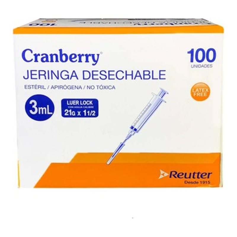 Jeringas desechables con aguja Cranberry
