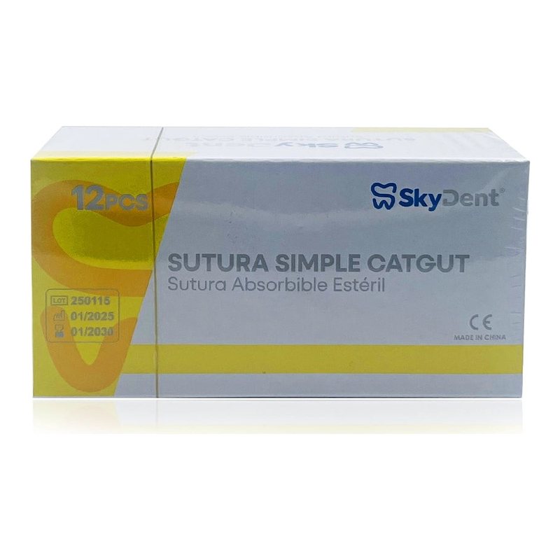 Sutura reabsorbible catgut simple Skydent, 12 unidades