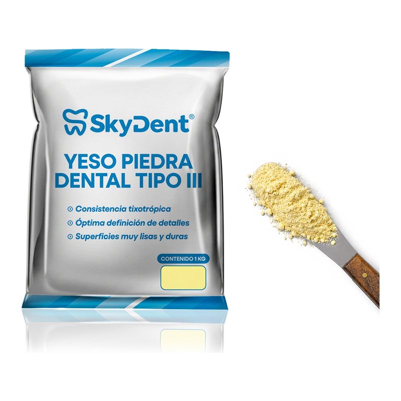 Yeso piedra dental tipo III, 1 kg